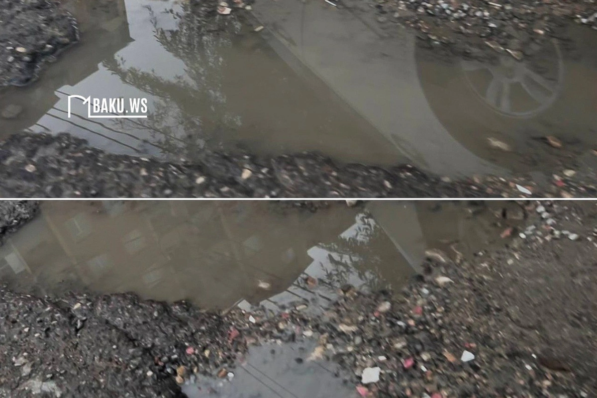 Masazırda kanalizasiya suları yola axır