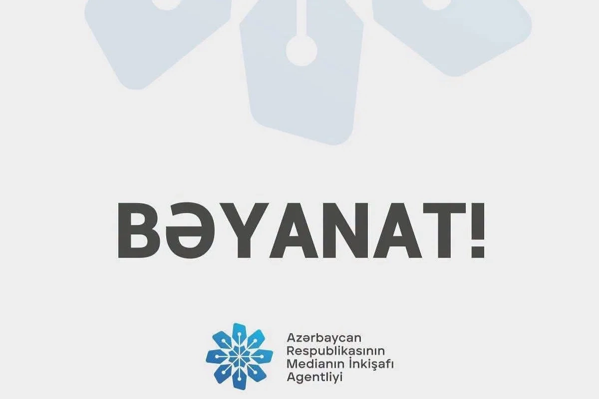 MEDİA qanunsuz fəaliyyət göstərən saytla bağlı BƏYANAT YAYDI MEDİA qanunsuz fəaliyyət göstərən saytla bağlı BƏYANAT YAYDI