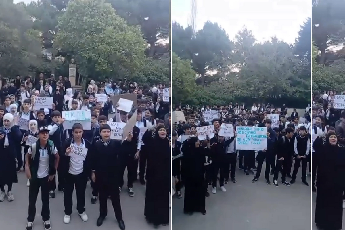 Məktəbin qarşısında dini radikal şüarlar səsləndirildi - Uşaqları alət etdilər Məktəbin qarşısında dini radikal şüarlar səsləndirildi - Uşaqları alət etdilər