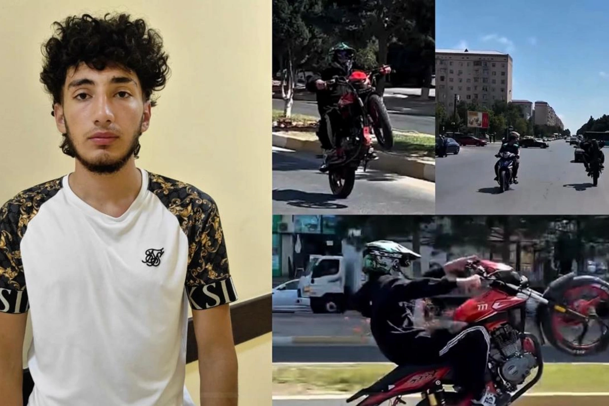 Motosikletlə avtoxuliqanlıq edən sürücü həbs edilib