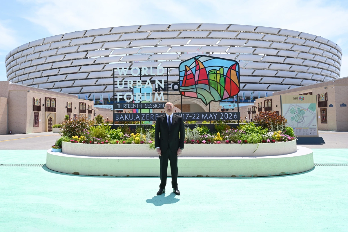 Prezident İlham Əliyev Bakı Olimpiya Stadionunun ərazisində WUF13 ilə bağlı görülən işlərlə tanış olub