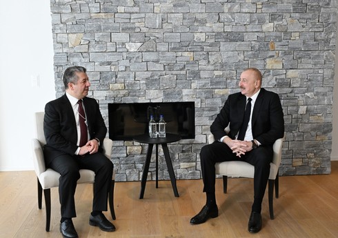 Prezident İlham Əliyev Davosda İraq Kürdüstan regionunun Baş naziri ilə görüşüb 