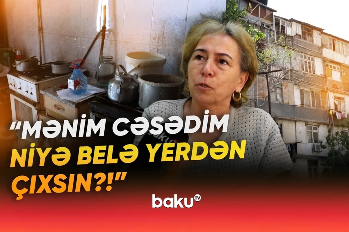 Qəzalı binaların təşviş içərisində yaşayan sakinləri - 
