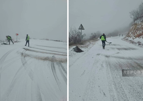 Qərb bölgəsində yollarda buzlaşmaya qarşı tədbirlər görülür