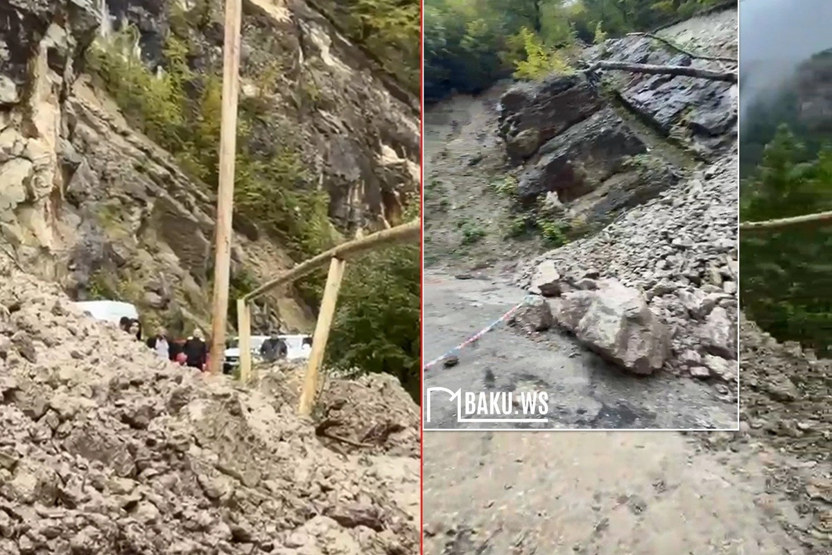 Quba-Xınalıq yolunda torpaq sürüşməsi nəticəsində bağlanan yol açılır