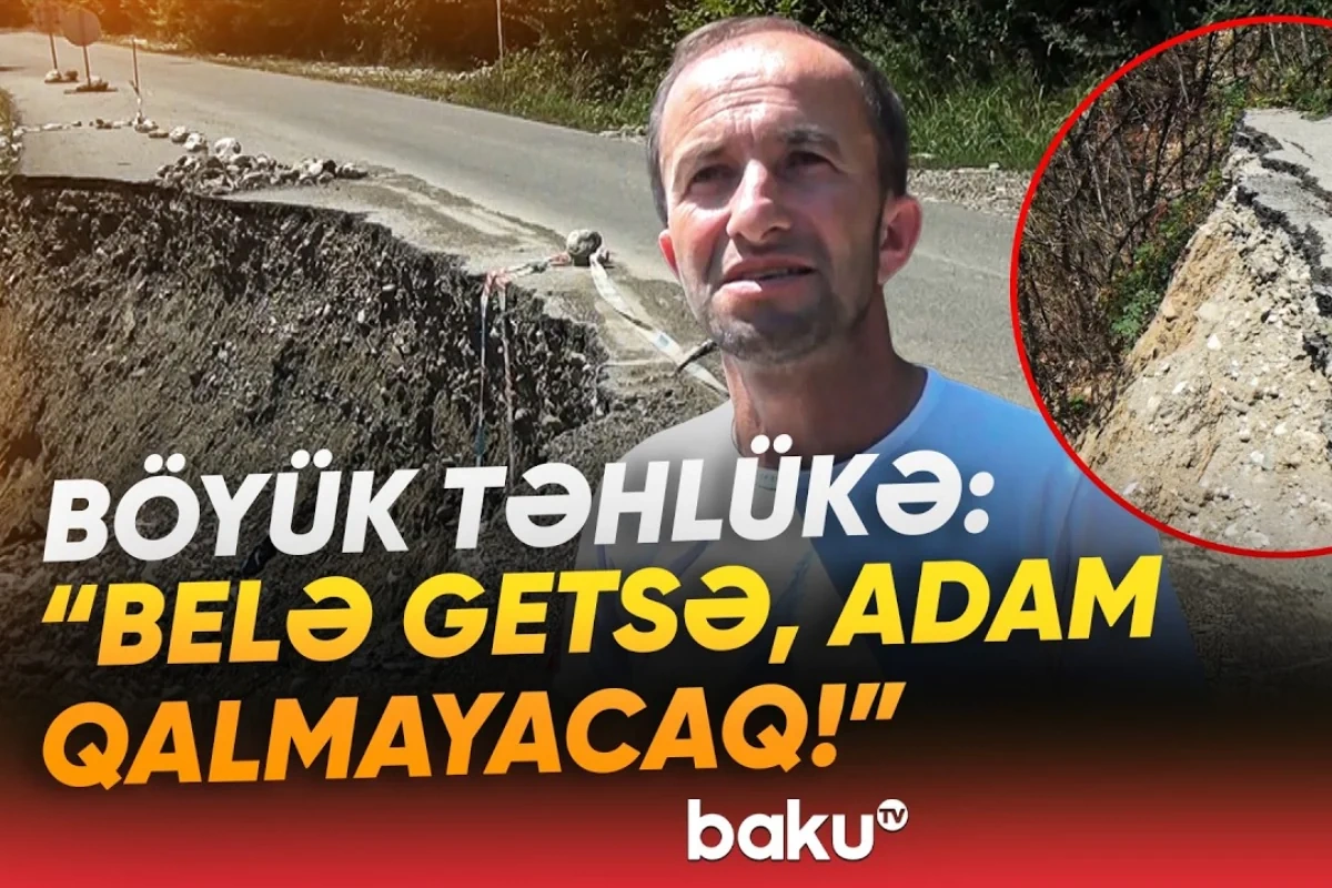 Qubada altı kəndi birləşdirən yolda təhlükə: 