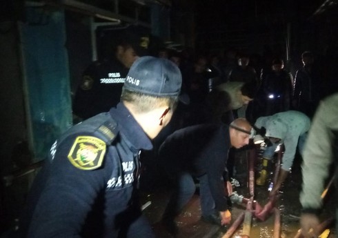 Sabirabadda yanğın baş verən bazar ərazisinə polis əməkdaşları cəlb olunub