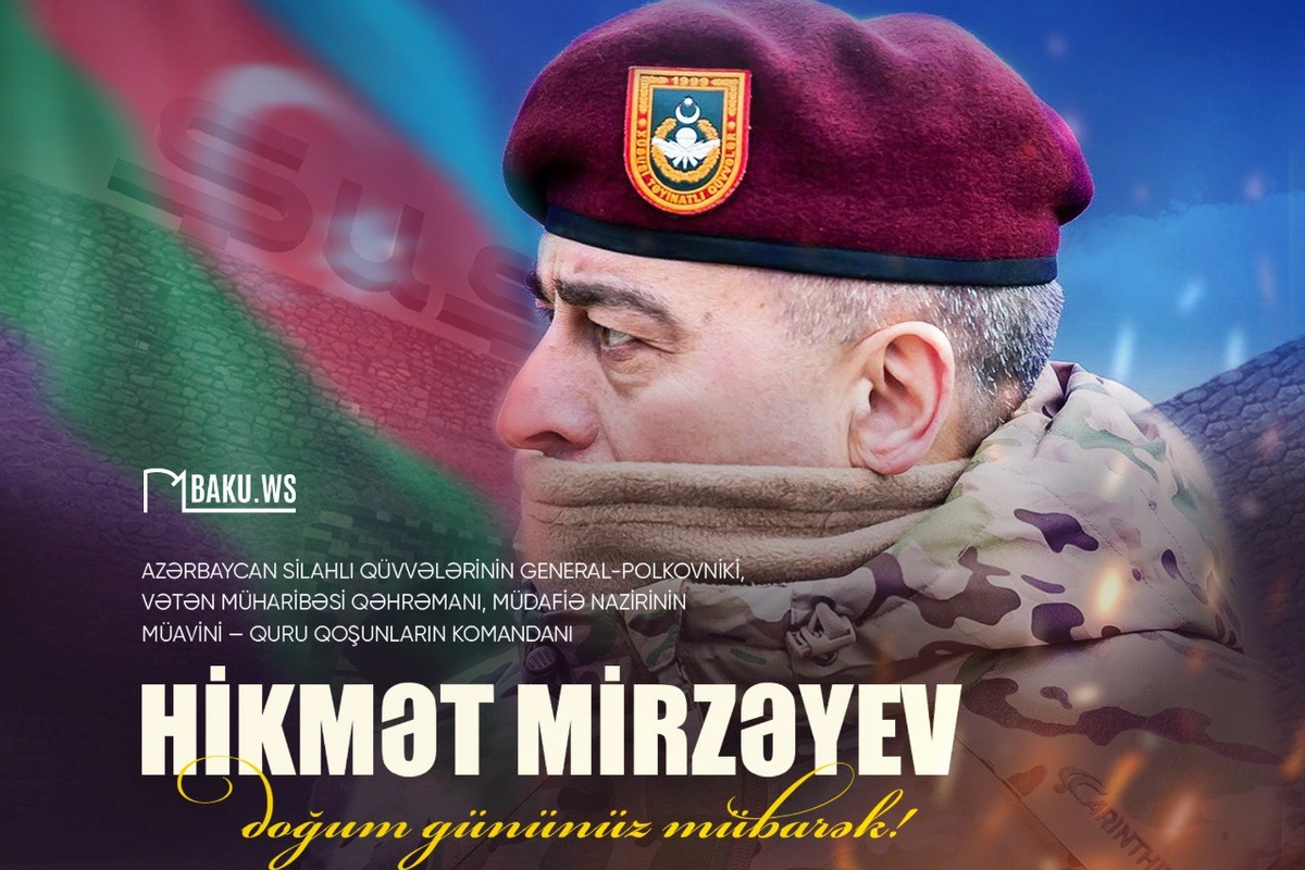 Şuşa fatehi Hikmət Mirzəyevin 57 yaşı tamam olur