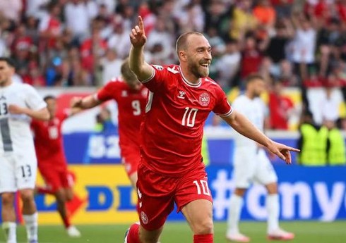 Sloveniya - Danimarka matçının ən yaxşısı Kristian Eriksen olub