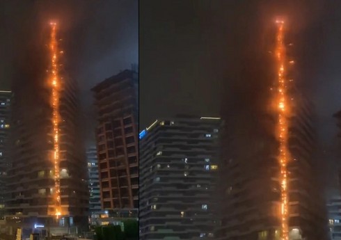 İstanbulda çoxmərtəbəli binadakı yanğın söndürülüb