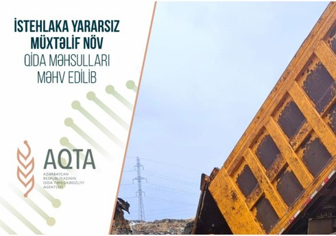 İstehlaka yararsız müxtəlif növ qida məhsulları məhv edilib