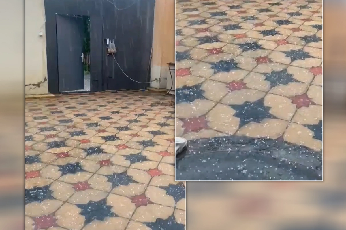 Sumqayıt şəhərinə güclü yağış və dolu yağır