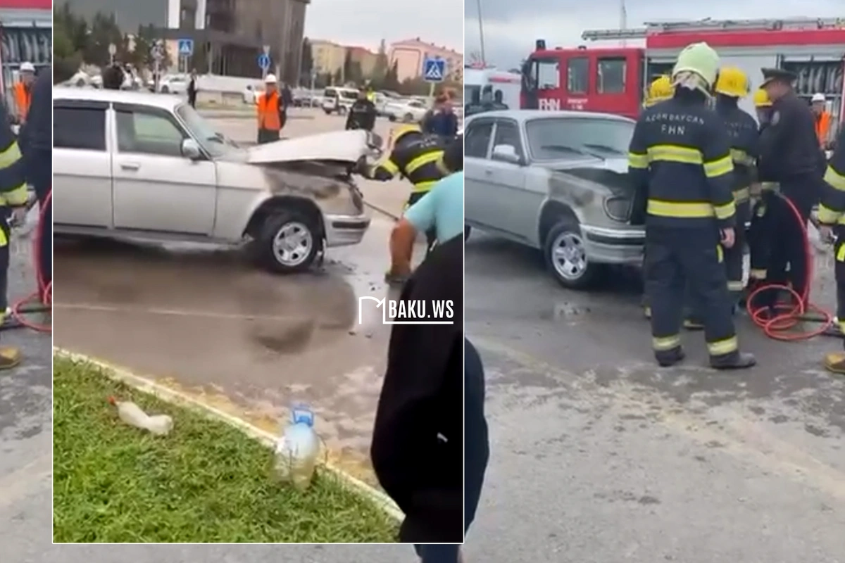 Sumqayıtda dəmiryol vağzalının qarşısında avtomobil yandı Sumqayıtda dəmiryol vağzalının qarşısında avtomobil yandı