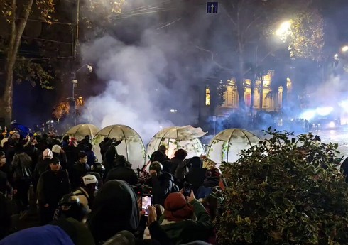 Tbilisidə keçirilən aksiyada polis 50 nəfəri saxlayıb