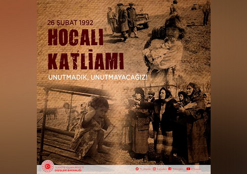 Türkiyə XİN: “Xocalıda qətlə yetirilən azərbaycanlı qardaşlarımızın ağrısını hələ də ürəyimizdə hiss edirik”