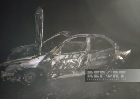 Ucarda avtomobil yanıb