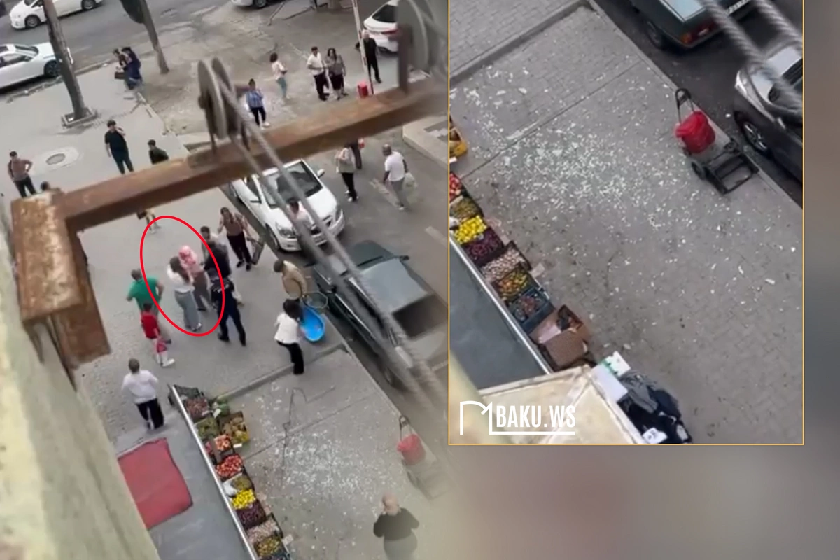 Xırdalanda şüşə balkon qırıldı, qadının başına düşdü