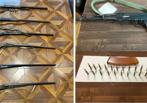 Xızı polisi 7 ədəd sənədsiz silahı təhvil götürüb