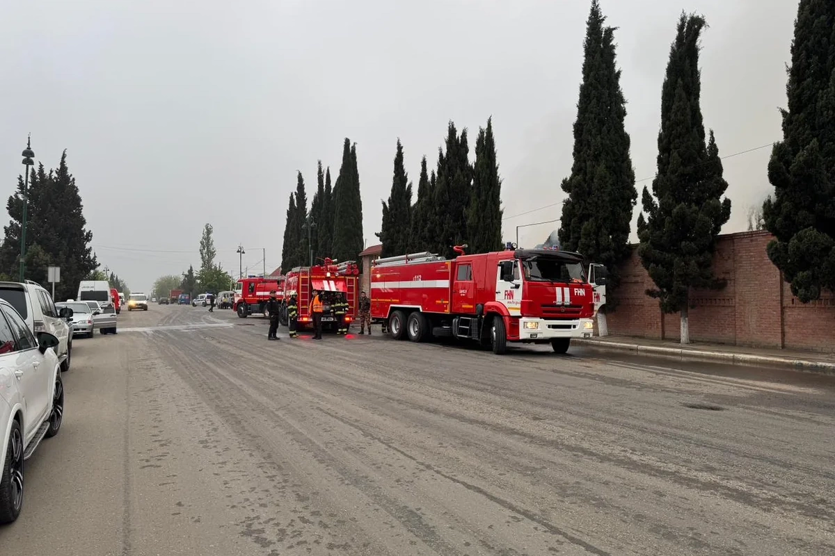 Yanğınla mübarizəyə 10 avtonəqliyyat vasitəsi və 60 nəfər canlı qüvvə cəlb olunub