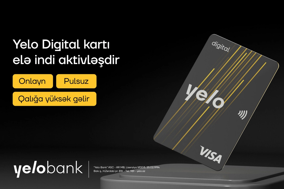 Yelo Bank-dan yeni rəqəmsal kart: Yelo Digital Card!